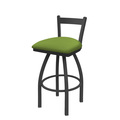 Holland Bar Stool Co 30" Low Back Swivel Bar Stool, Pewter Finish, Canter Kiwi Green Seat 82130PW009